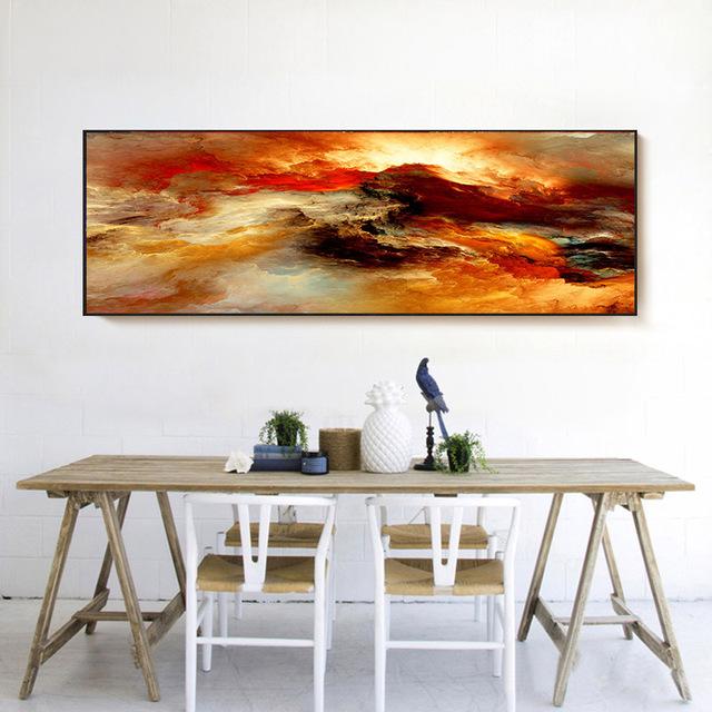 Abstract Canvas Painting Colorful Purple Blue Cloud Posters and Prints Nordic Wall Art Pictures for Bedroom Home Decor No Frame No Frame