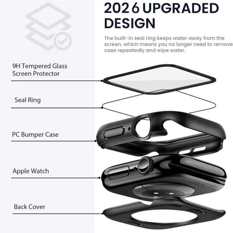 Screen Protector for Apple Watch Case 40 41 42 44 45 46mm 360° Full Protective cover+Back Bumper for iWatch 11 SE 3 10 9 8 7 6 5