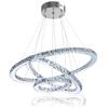 Crystal Chandelier Ceiling Hanging Lamp 3 Ring Mirror Living Room Cold