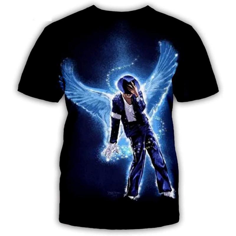 Mode d'été Michael Jackson chanteur hip-hop rétro cool décontracté hommes Harajuku streetwear manches courtes