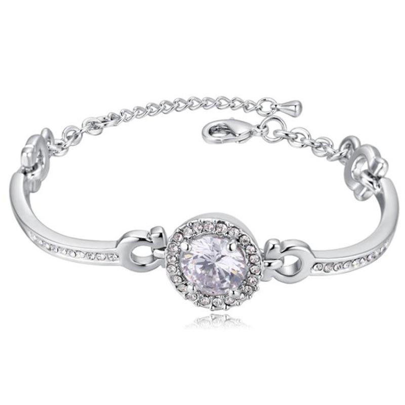 European and American Time Round Zircon Women's Bracelet Temperament Versatile Holy Light Bracelet Eight Hearts Eight Arrows Zircon Women's Bracelet