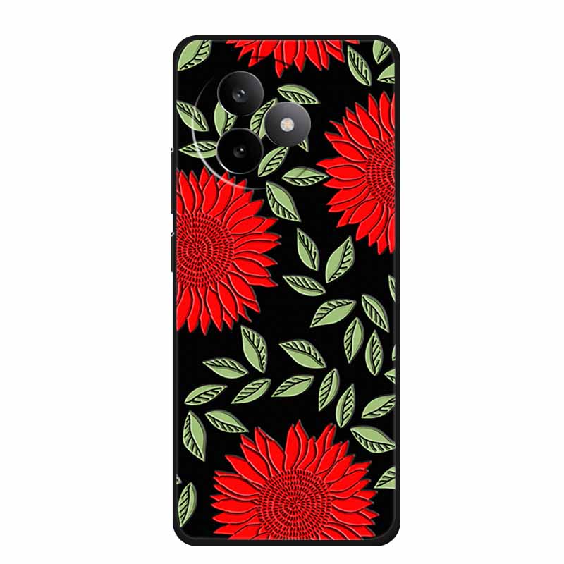 6,83" För Redmi K 80 K80 Ultra Fodral 3D Präglad Blomma Svart Silikon Mjuk Baksida Fodral För Redmi K 80 Ultra Stötsäker Fundas