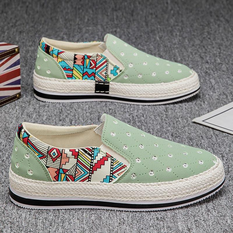 

2025 Spring and Summer Men s Personalized One Step Lazy Board Shoes Men s Casual Social Trendy Shoes for Student Youth 44 зелёный