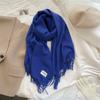 Winter Cashmere Solid Color Pashmina Tassel Scarf for Women Warm Scarves Wraps Girls Thicken Warm Shawl Wrap Echarpe Stole