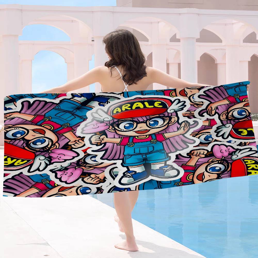 Dr Slump Anime Anime Beach Swimming Towel Soft Absorbent Washcloth Children's Gifts for Kids Travel Camping Gym