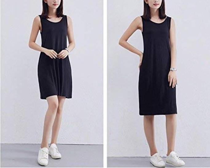 Feminine Tank Top Dress Mini Length Long Length Inner Dress Boat Neck Maternity Inner Cute Above the Knee Long Pretty Girly Dress Shirt Slimming Chic