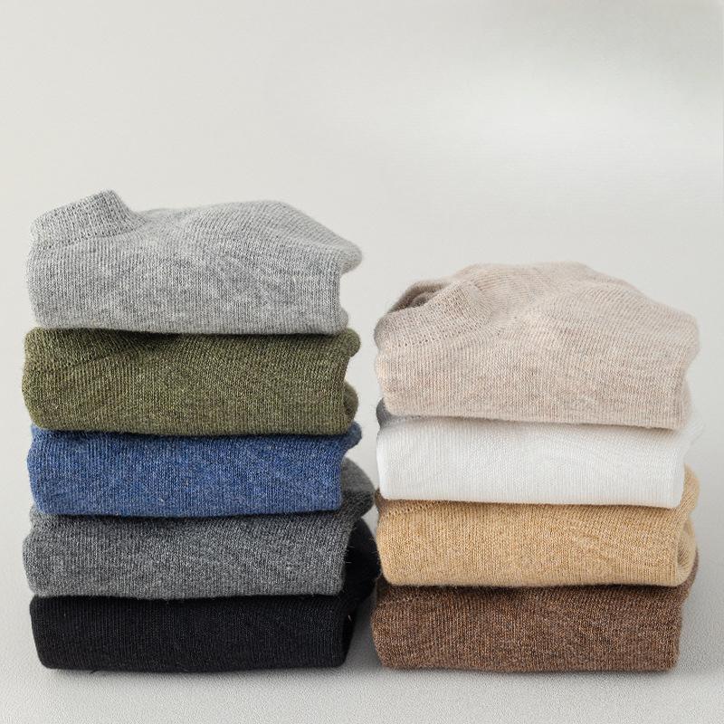 Summer Thin Men's Boat Socks, Anti-pilling and Non-dropping, Solid Color Deodorizing, Sweat-absorbing Invisible Socks, Pure Cotton Socks