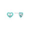 [Rosemont] Silver Epoxy Heart Earrings Rc0387