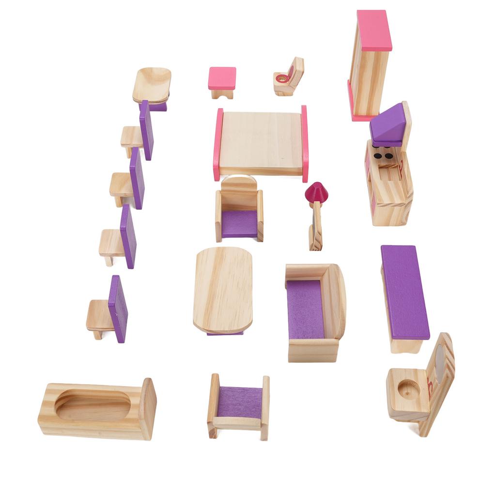 Dollhouse Furniture Set Wooden Delicate Details Educational Miniature Furniture Set Mini Furniture