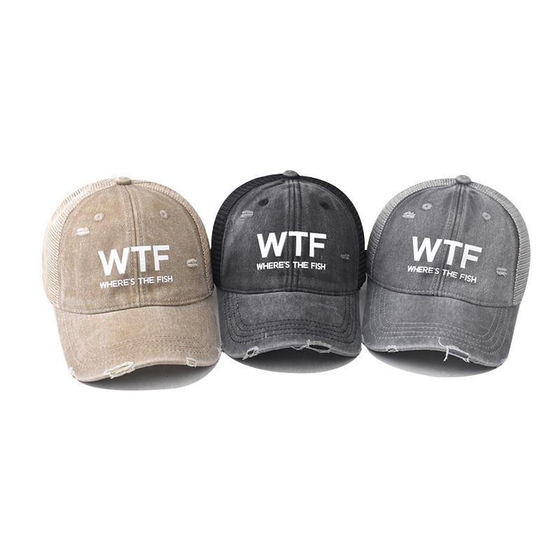 Embroidery Wtf Letter Cotton Baseball Hat With Adjustable For Adults Outdoor Use