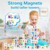 Magnetic Blocks ABC 123 Alphabet Colorful Printed, Building Blocks for Toddler 1-3, Magnet Cubes Sensory Toys, Preschool Early Learning