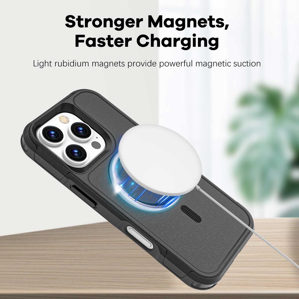 Für iPhone 16 Pro Hülle Kompatibel mit MagSafe PC + TPU Anti-Drop Handyhülle