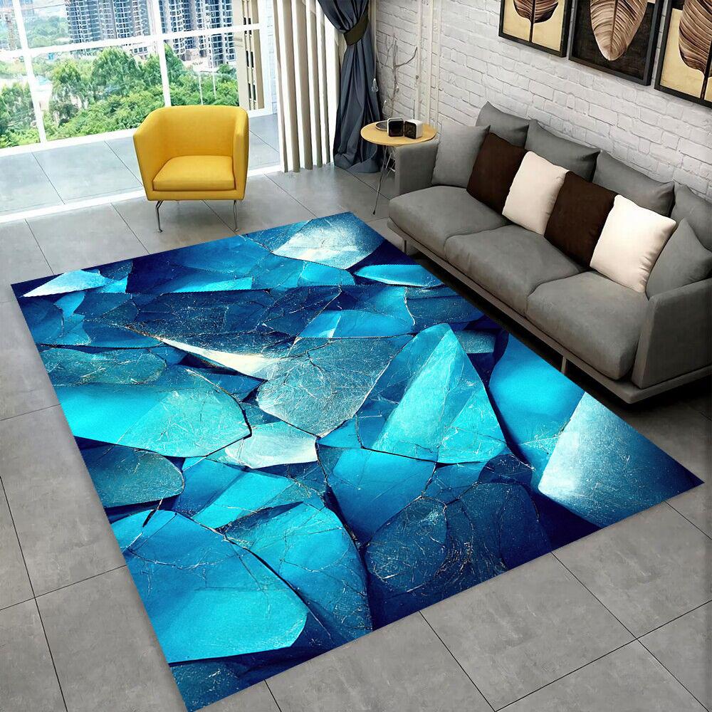 Retro Natural Crystal Ore Stone Area Rug Carpet for Living Room Bedroom Home Decor,kids Play Non-slip for Sofa Doormat Gift