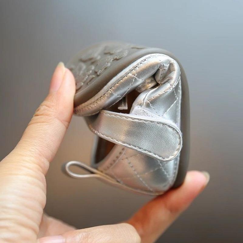 Baby Walking Shoes Round Toes Non-slip Soild Color Kids Leather Shoes Simple Bows 2025 New Girls Princess Shoes Hook&loop Trendy