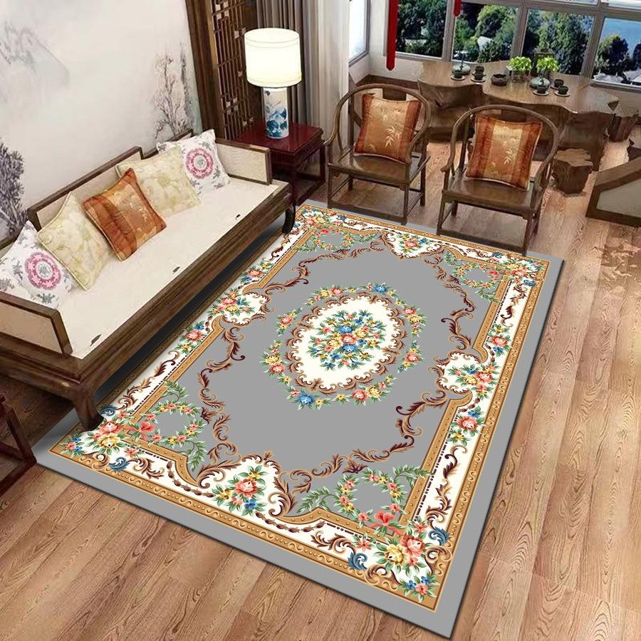 Retro Europe Persia Style Flowers Carpet Living Room Sofa Bedroom Study Bathroom Kitchen Entrance Door Mat Non-slip Decor Rug