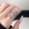 Star Set Diamond Zir*****Pen Ring Texture Irregular Lava Fashion Personality Retro Niche Design High Sense