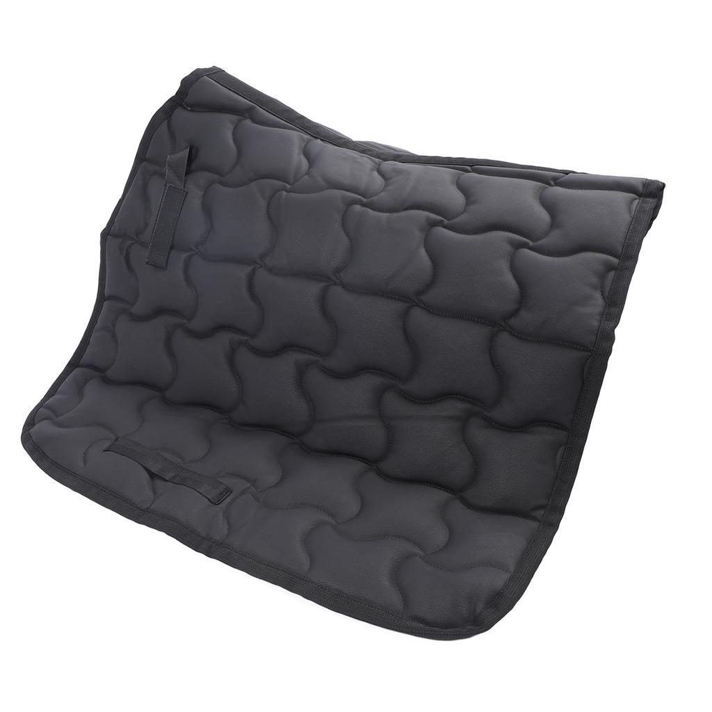 Horse Saddle Pad Breathable Abrasion Proof PU Leather Horse Saddle Cloth Riding Equipment Black