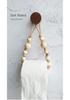 Hand-Woven Toilet Paper Holder with Hemu Beads and Hemp Rope, No-Punch Installation