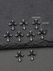 10pcs Gold SilverCross Nail Charms 3D White Pink Rhinestones Nail Art Decorations DIY Nail Gems Nail Supplies