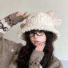 Women's Autumn and Winter Fisherman Hat, Korean Style Versatile Bucket Hat That Makes the Face Look Smaller, Lamb Wool Plush Hat, Japanese Cute Warm