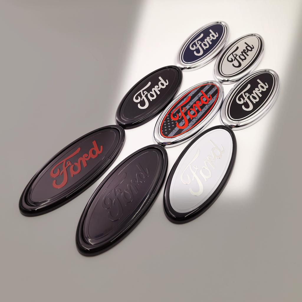 145mm Car Badge Front Grille Rear Trunk Hood Lid Logo Decor Cover Emblem For Ford Focus Mk Fiesta Ranger Mondeo S-MAX Kuga Edge