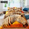 Bettwäsche-Set mit Zebra-Print, Gestreifter Zebra-Tierdruck, Dekorative gesteppte 3-teilige Bettdeckenhülle mit 2 Kissenbezügen, King-Size