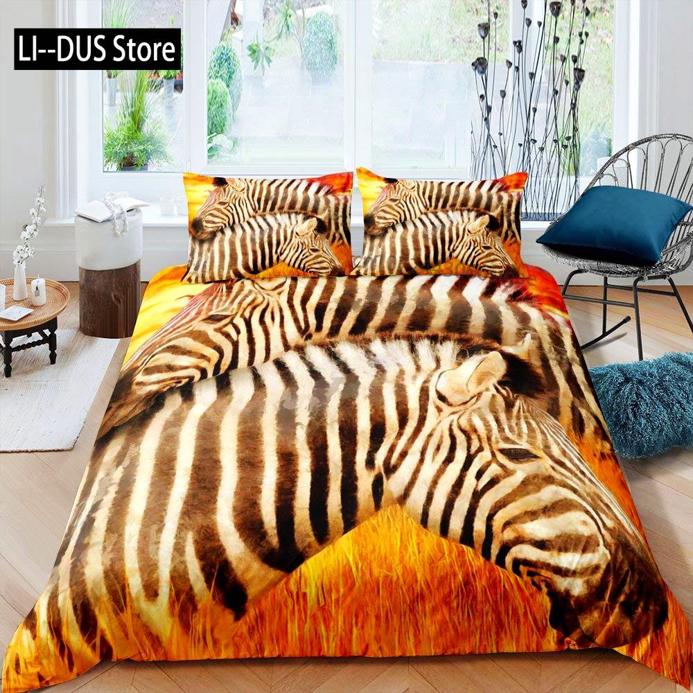 

Comforter Zebra Print Bedding Set Striped Zebra Animal Print Decorative Quilted 3 Piece Comforter With 2 Pillow Shams King Size Comforter (quilt)-EU Single(135*200cm)3pcs
