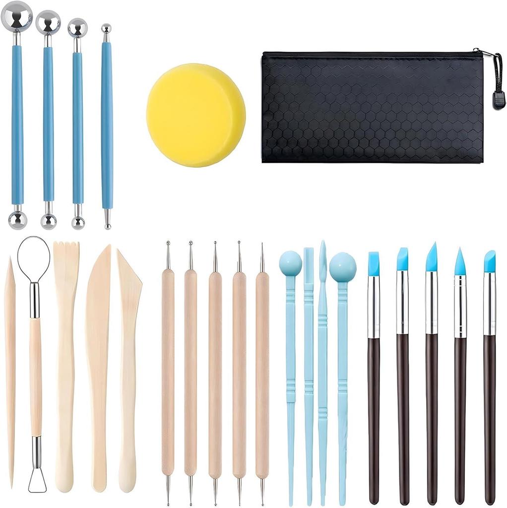 Ensemble d'outils de modelage en argile de poterie en cinq pièces pour sculpture DIY