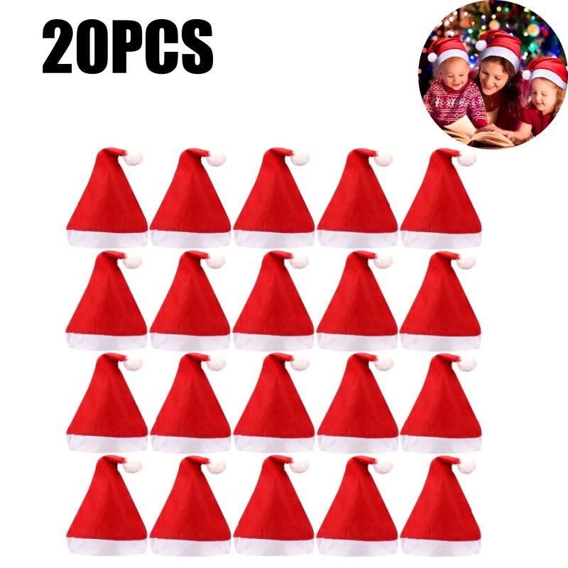 Christmas Santa Hats for Party Decor Non Woven Festive Holiday Hats for Adults and Kids Christmas Decoration Supplies Kid