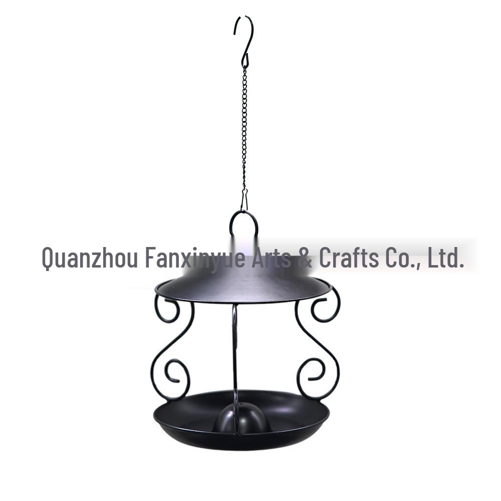 Wrought Iron Waterproof Bird Feeder for Outdoor Courtyard and Garden
