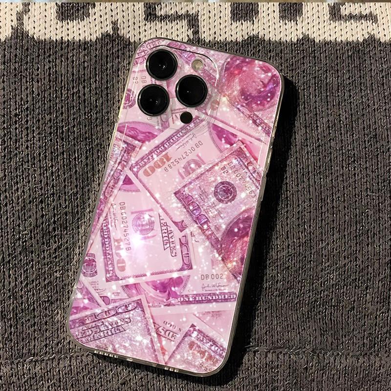 Girly Sparkly Dollar Transparent Phone Case For iPhone 16E 16 15 14 13 12 11 Pro Max Mini X XS XR 7 8 Plus SE2 Shockproof Cover