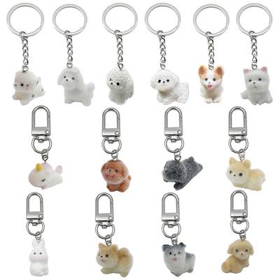 Kluczówka z żywicy z kreskówkowym zwierzątkiem: Szczeniak, Bichon, Border Collie, Teddy, Królik
