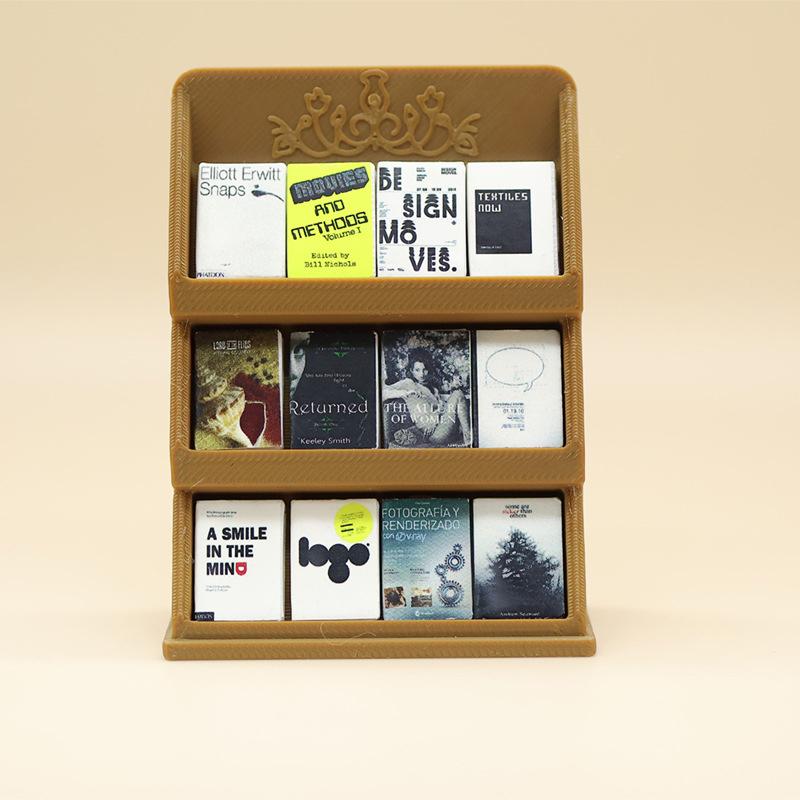 1/12 Dollhouse Mini Book Shelves Display Rack Model Dollhouse Study Furniture Decoration Doll House Micro Scene Ornament