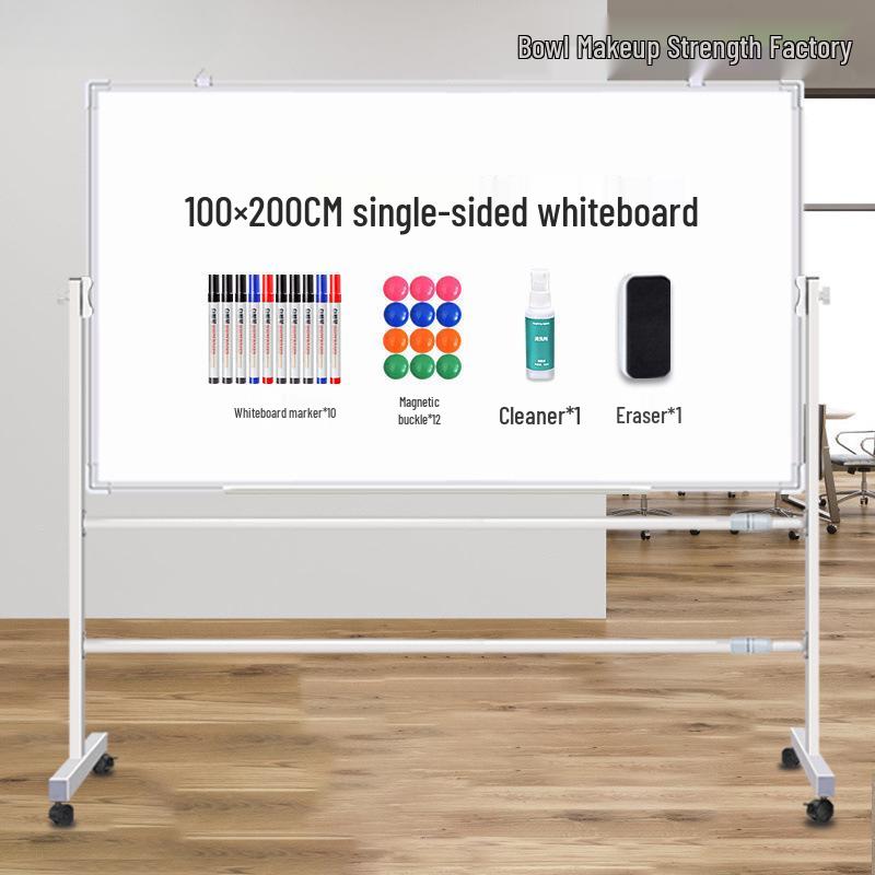 Double-Sided Magnetic Whiteboard & Chalkboard with Mobile Stand for Home, Teaching, and Office Use
