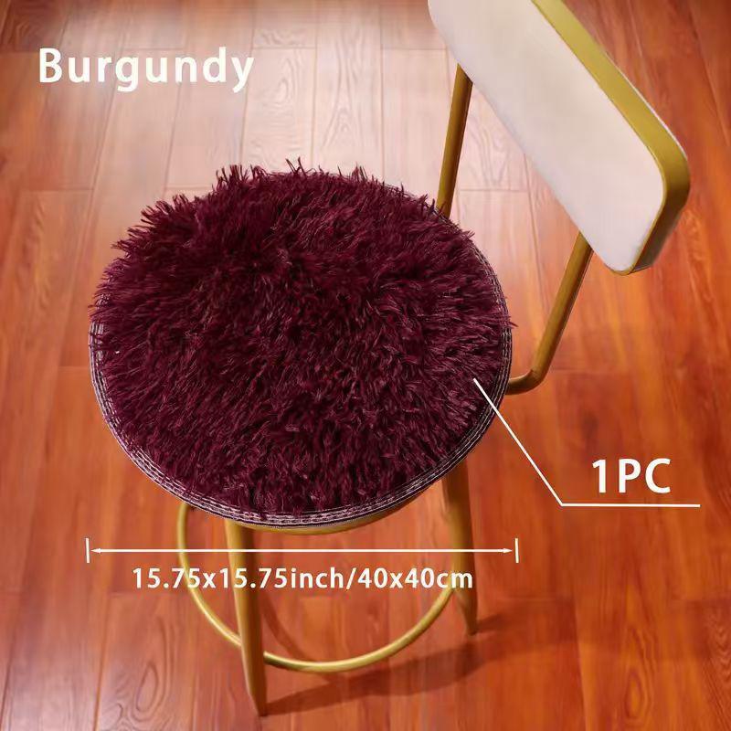 1 Stück Sitzkissen Hohe Qualität Flauschig Geeignet für Esszimmerstühle Hockerpolster Warme Kunstfellkissen Zuhause Rund Nordischer Stil