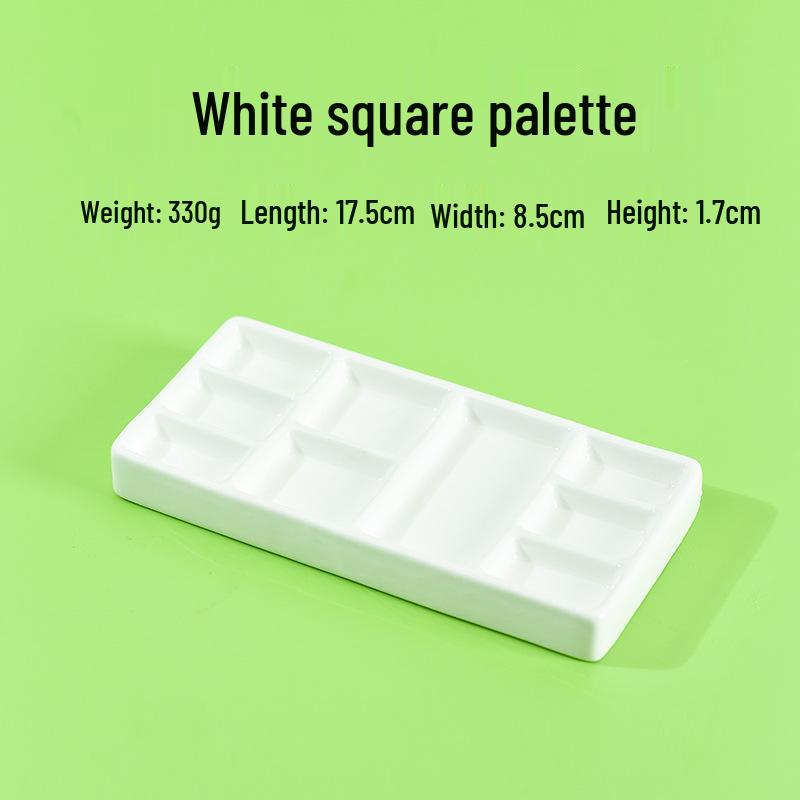 Multi-Compartment Ceramic Palette: Divided Plate for Seasoning, Dipping, or Painting with Four and Eight Grids