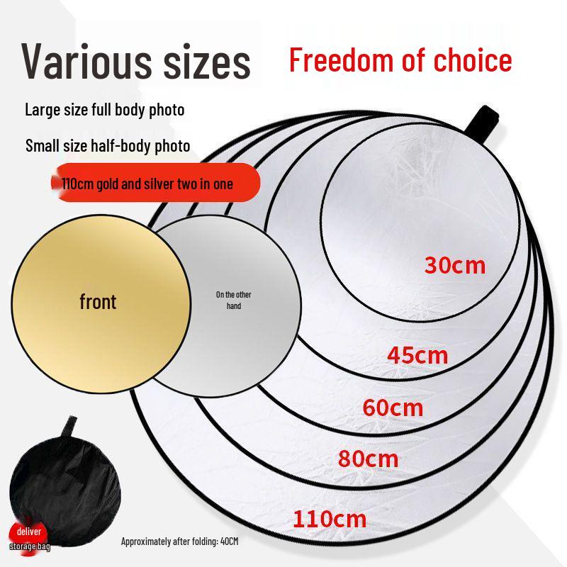 Large Foldable Reflector for Streaming, Photography, Travel & Camping
