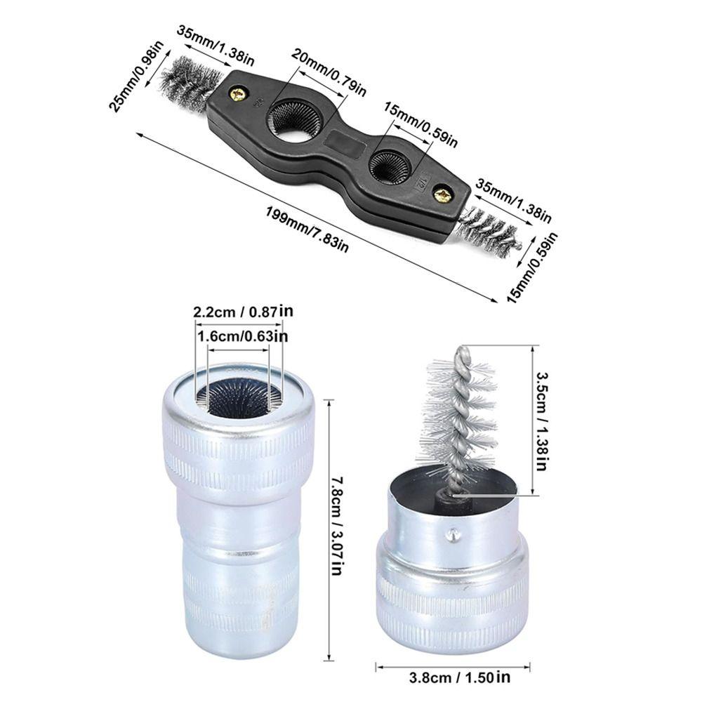 Powerful Steel Battery Cleaning Brush Reusable Ergonomic Battery Terminal Cleaner Deburring 4-in-1 Cleaning Tool Automotive