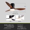 Walnut Ceiling Fan with Light and Remote Control, Variable Frequency, for Living, Dining, or Bedroom Spaces with ABS Blades.