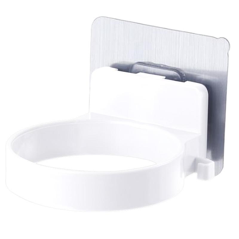 Bathroom Hair Dryer Holder Stand with Shelf Wall Mounted Organizer for Hair Dryer Styling Tools & Toiletries Space Saving Storage Rack