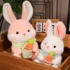 Kawaii Rabbit Plush Toy Stuffed Animal Bunny Rabbit Hold Carrot Soft Doll Pillow Kids Toys Birthday Christmas Gift for Girl