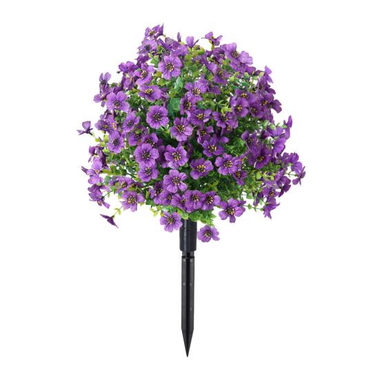 

Artificial Violet Topiary Ball with Ground Spike for Outdoor Faux Violet Shrub Bushes Realistic UV Resistant Fake Plants for Garden Yard Front Porch 1pc