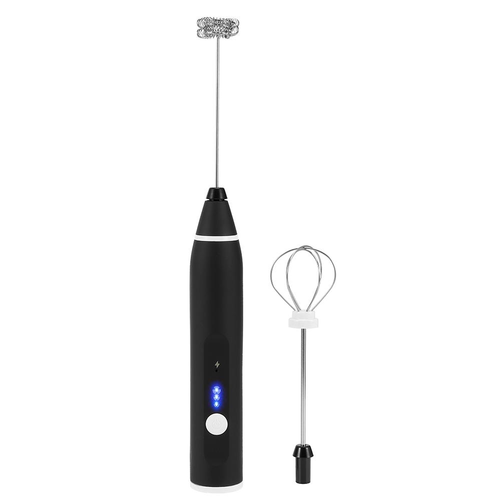 3 Speeds USB Rechargeable Electric Milk Frother Handheld Coffee Mixer Stirrer Egg Beater