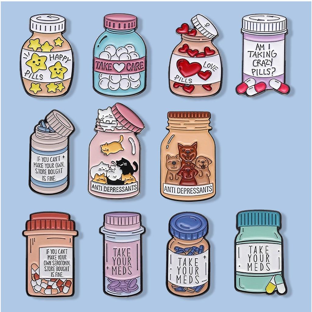 5 Stück Cartoon Anstecknadeln Inspirierende Broschennadeln Krankenschwester Arzt Abzeichen Brosche Anstecknadel für Arzt Krankenschwester Kleidung Tasche