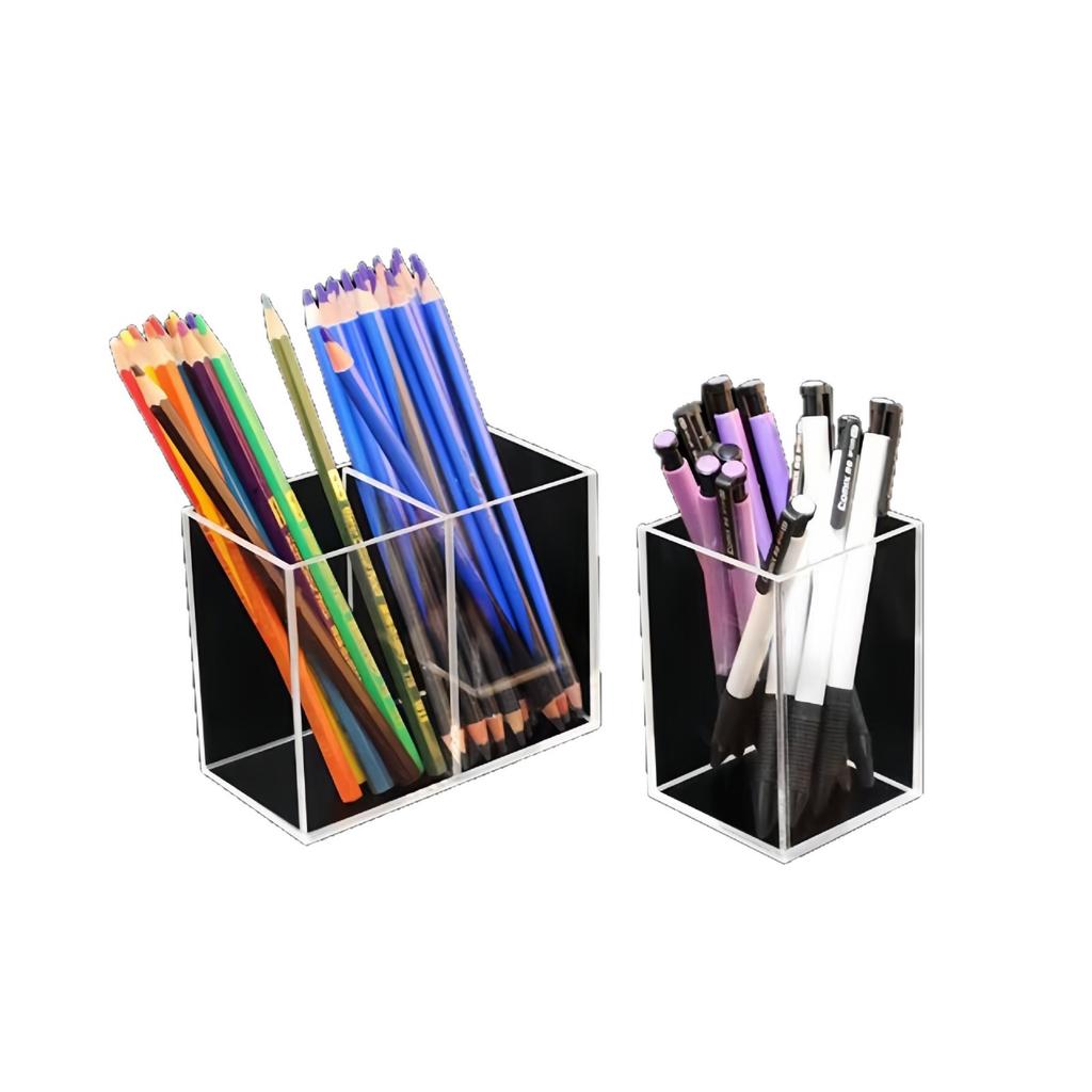 Acrylic Transparent Pen Holder Storage Box for Paint Box Cosmetic Brushes Modern Minimalist Style for Desktop Office Dressing