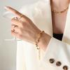European Spicy Girl Layered Chunky Chain Necklace & Bracelet Set - Gold-Plated Titanium Steel