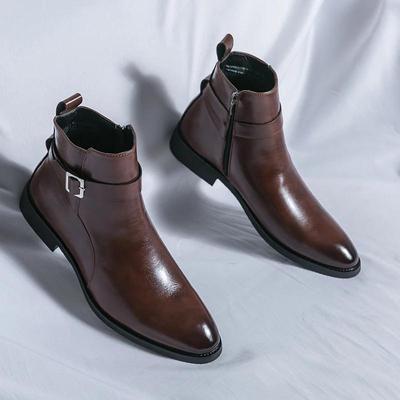 Scarpe di lusso in pelle stivali da uomo scarpe oxford formali in pelle stivali da abito chelsea stivaletti alla caviglia business da uomo 38-47