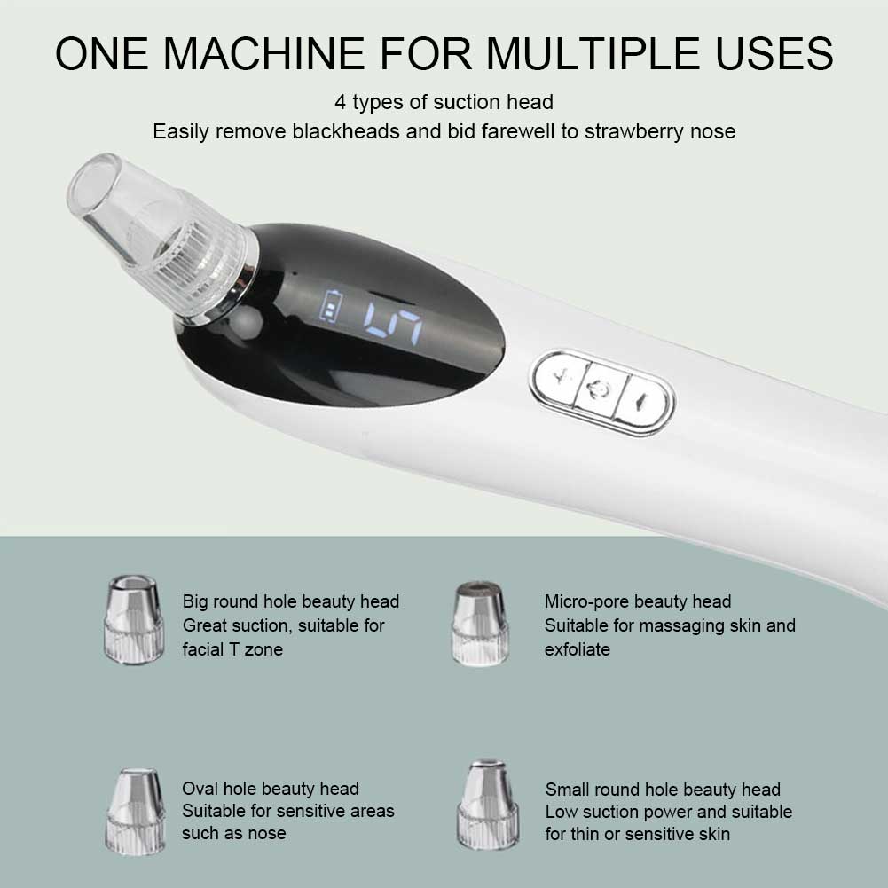 Electric Blackhead Removal Tool Heated Pore Acne Vacuum Cleaner Extractor Face Cleaning Device