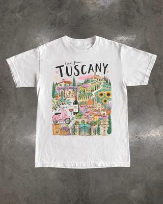 Tuscany Italy T-Shirt, Tuscan Countryside Wine, Florence Vacation Travel Souvenir Graphic Tee
