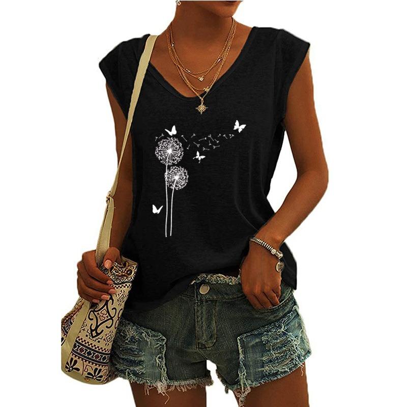 IHUASU Women s Fashion Casual Sleeveless V-Neck Blouses & Shirts S